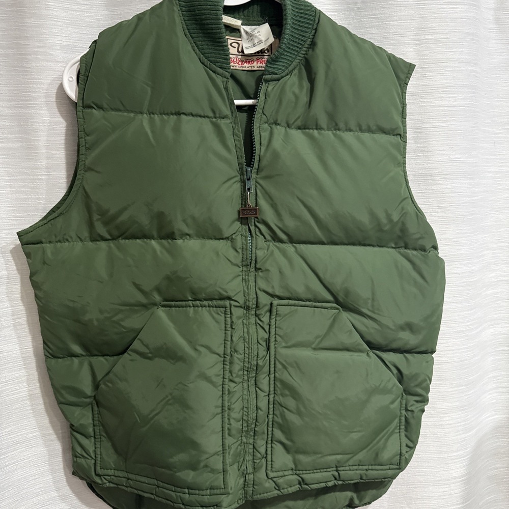 Vtg Walls Blizzard-Pruf Down Puffer Vest Men's 40 Reg Green Made in USA
